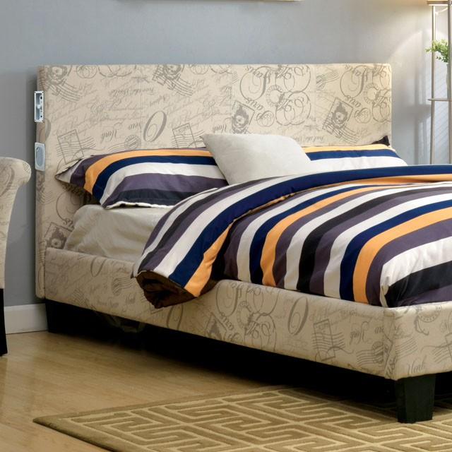 Evans E.King & Cal.King Bed Espressso, White, & Camel - Marjories Furniture (Las Vegas, NV)
