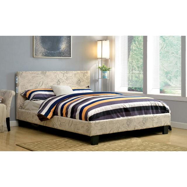Evans E.King & Cal.King Bed Espressso, White, & Camel - Marjories Furniture (Las Vegas, NV)