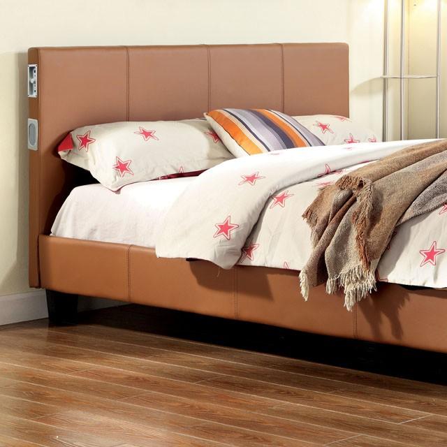 Evans E.King & Cal.King Bed Espressso, White, & Camel - Marjories Furniture (Las Vegas, NV)