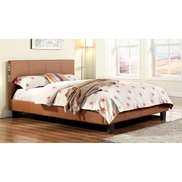 Evans E.King & Cal.King Bed Espressso, White, & Camel - Marjories Furniture (Las Vegas, NV)