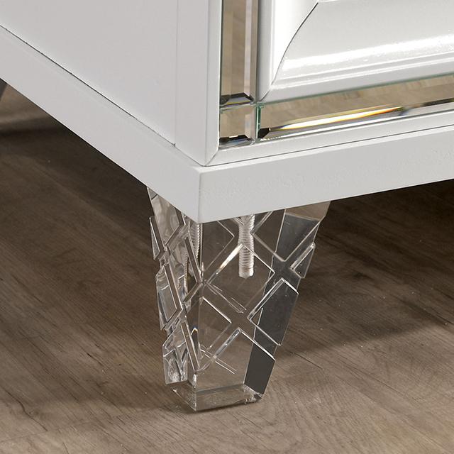 EMMELINE Night Stand w/ USB, White - Marjories Furniture (Las Vegas, NV)