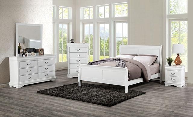 Louis Philippe Full Bed Expresso & White - Marjories Furniture (Las Vegas, NV)