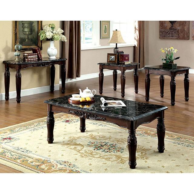 Brampton Espresso/Black Faux Sofa Table - Marjories Furniture (Las Vegas, NV)