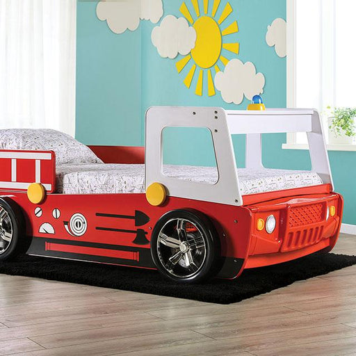 FIERSTALL Twin Bed, Red - Marjories Furniture (Las Vegas, NV)