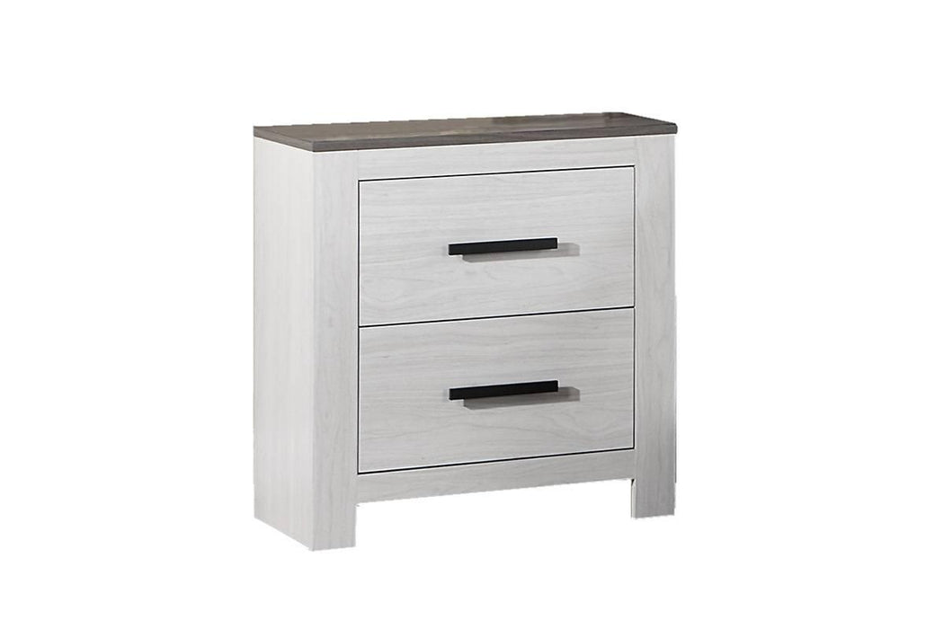 Chuint Night Stand in Whitewash + Smoking Grey - Marjories Furniture (Las Vegas, NV)