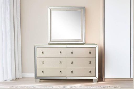 Mcraft Mirror W/Stainless Panel in Silver - Marjories Furniture (Las Vegas, NV)