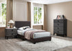 Chyuan Twin Bed-Brown Pu in Espresso/Espresso - Marjories Furniture (Las Vegas, NV)