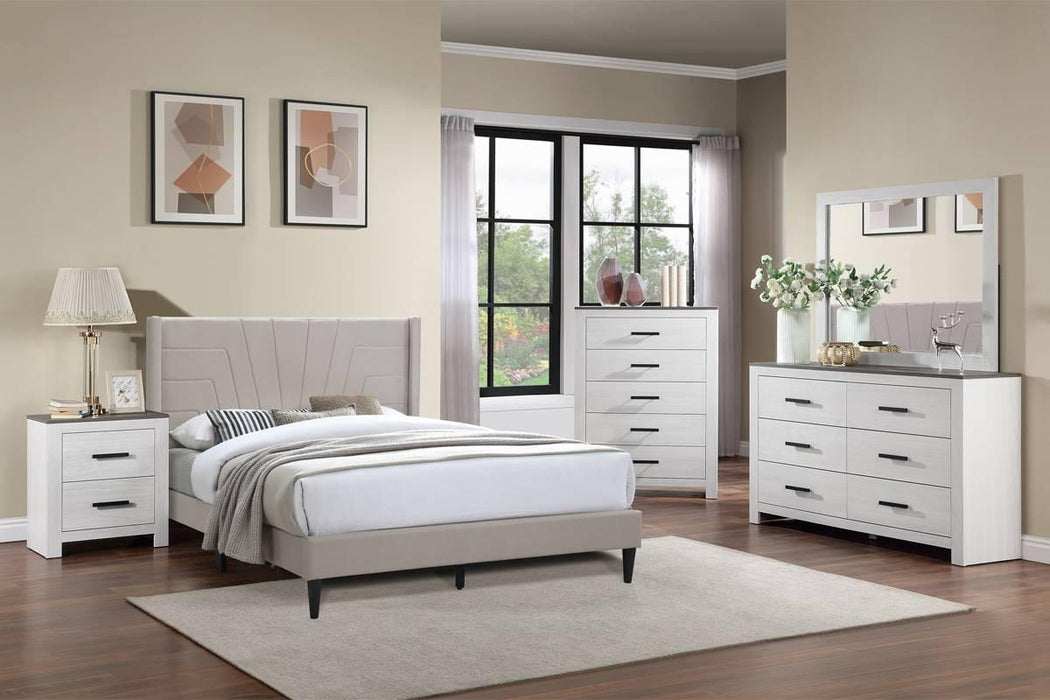 Liihcc Queen Bed in Light Brown Burlap - Marjories Furniture (Las Vegas, NV)