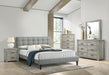 Chyuan Full Bed/Grey Fabric in Light Grey/Espresso - Marjories Furniture (Las Vegas, NV)