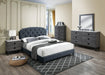Chyuan Queen Bed/Charcole Burplap in Charcoal / Black - Marjories Furniture (Las Vegas, NV)