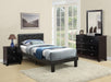 Chyuan Twin Bed in Black / Espresso - Marjories Furniture (Las Vegas, NV)