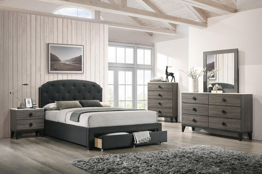Liihcc Full Bed W/Drawer-Charcoal in Charcoal / Black - Marjories Furniture (Las Vegas, NV)