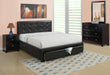 Liihcc Queen Bed W/Drawer-Black Pu in Black / Black - Marjories Furniture (Las Vegas, NV)