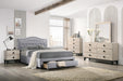 Liihcc Full Bed W/Drawer-Light Grey Burlap in Light Grey / Black - Marjories Furniture (Las Vegas, NV)