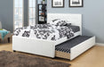 Liihcc Full Bed W/Trundle Squ Tufted Headboard White in White / Na - Marjories Furniture (Las Vegas, NV)