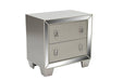 Mcraft Night Stand W/Stainless Panel in Silver - Marjories Furniture (Las Vegas, NV)