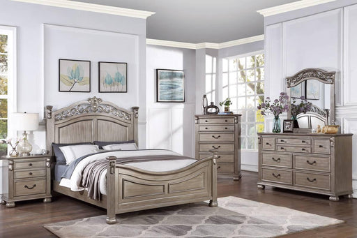 Mcraft Queen Bed in Antique Silver - Marjories Furniture (Las Vegas, NV)