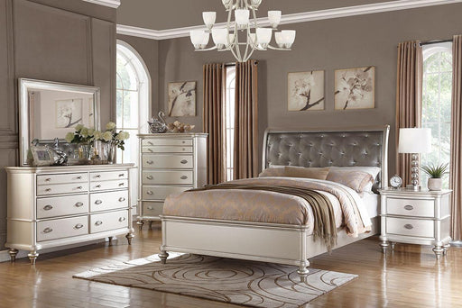 Mcraft Eastern King Bed/Silver Finish in Silver - Marjories Furniture (Las Vegas, NV)