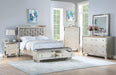 Mcraft Queen Bed W/Storage Bench/Stainless Panel/Silver in Silver - Marjories Furniture (Las Vegas, NV)