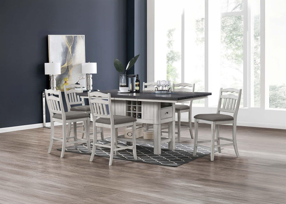 Serkou Counter Height Table in Antique White - Marjories Furniture (Las Vegas, NV)