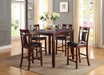 Minyou 5-Pcs Counter Height Dining Set in Cherry Finish - Marjories Furniture (Las Vegas, NV)