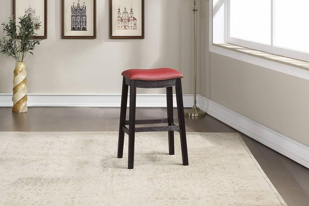Sfvnco Bar Stool in Burgundy Pu/Espresso Frame - Marjories Furniture (Las Vegas, NV)
