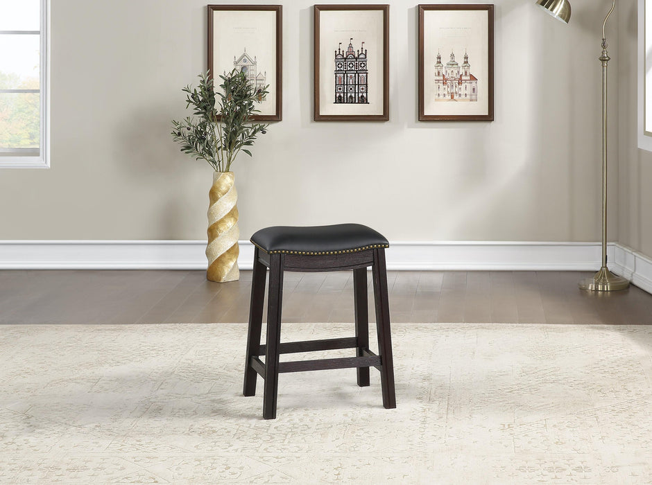 Sfvnco Counter Stool in Black Pu/Espresso Frame - Marjories Furniture (Las Vegas, NV)
