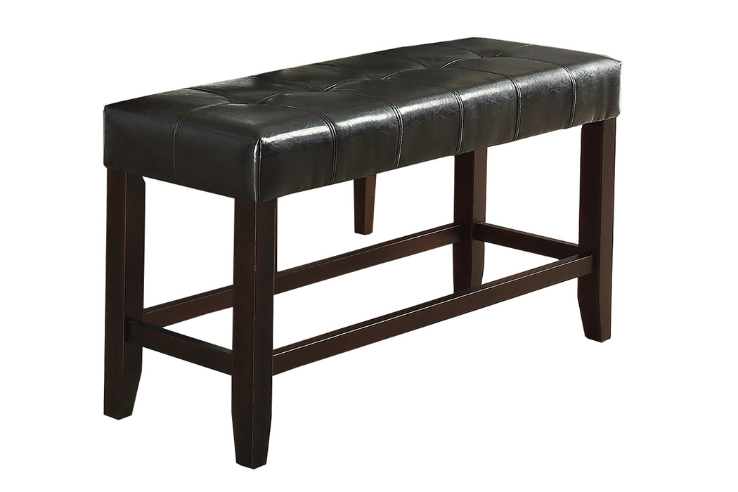 Sfvnco High Bench/Black Pu in Espresso - Marjories Furniture (Las Vegas, NV)