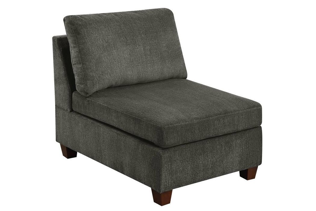Taiyus Armless Chair in Grey - Marjories Furniture (Las Vegas, NV)
