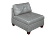 Uefurn Armless Chair/ Grey Genuine Leather in Grey - Marjories Furniture (Las Vegas, NV)
