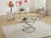 Tjitra 3-Pcs Coffee Table Set in Clear Chrome - Marjories Furniture (Las Vegas, NV)