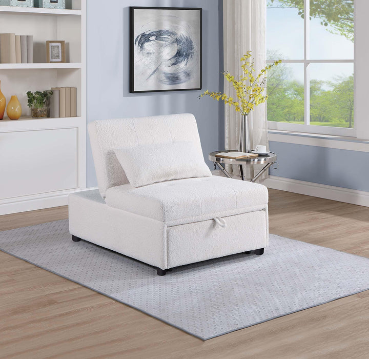 Uniqvn Convertible Sofa in White - Marjories Furniture (Las Vegas, NV)