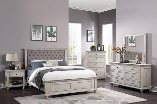 Vfvnco Queen Bed in Antique White - Marjories Furniture (Las Vegas, NV)