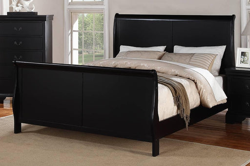 Vfvnco Queen Louis Phillippe Bed - Black in Black - Marjories Furniture (Las Vegas, NV)