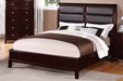 Vfvnco Calif. King Bed W. Boxed Faux Leather Headboard in Dark Cherry - Marjories Furniture (Las Vegas, NV)