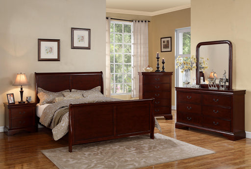 Vfvnco Queen Louis Phillippe Bed - Cherry in Cherry - Marjories Furniture (Las Vegas, NV)