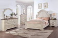 Viethn Easter King Bed in Antique White - Marjories Furniture (Las Vegas, NV)