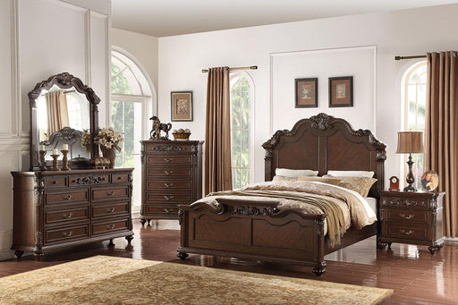 Viethn Eastern King Bed/Vaneer/Dark Walnut in Antique Cherry - Marjories Furniture (Las Vegas, NV)