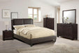 Vphong Queen Bed/Brown Pu, Headboard 46"H/Footboard 15.5"H in Brown / Espresso - Marjories Furniture (Las Vegas, NV)