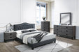 Chyuan Queen Bed/Charcoal Burplap in Charcoal / Black - Marjories Furniture (Las Vegas, NV)