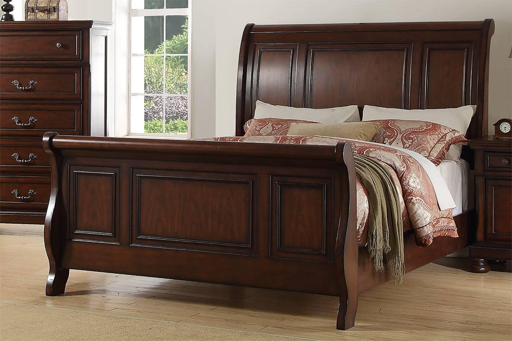 Viethn Queen Bed/Antique Cherry Finish in Antique Cherry - Marjories Furniture (Las Vegas, NV)