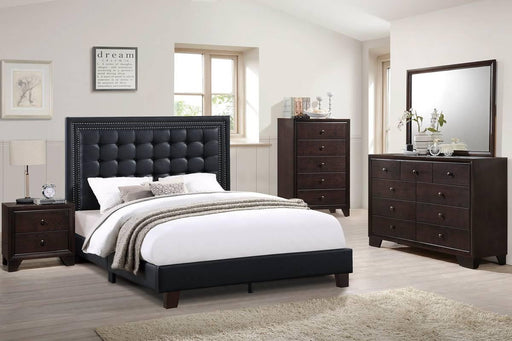 Vphong Queen Bed in Black / Espresso - Marjories Furniture (Las Vegas, NV)