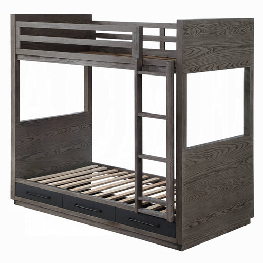 Estevon Twin-Twin Bunk Bed With Storage - Marjories Furniture (Las Vegas, NV)