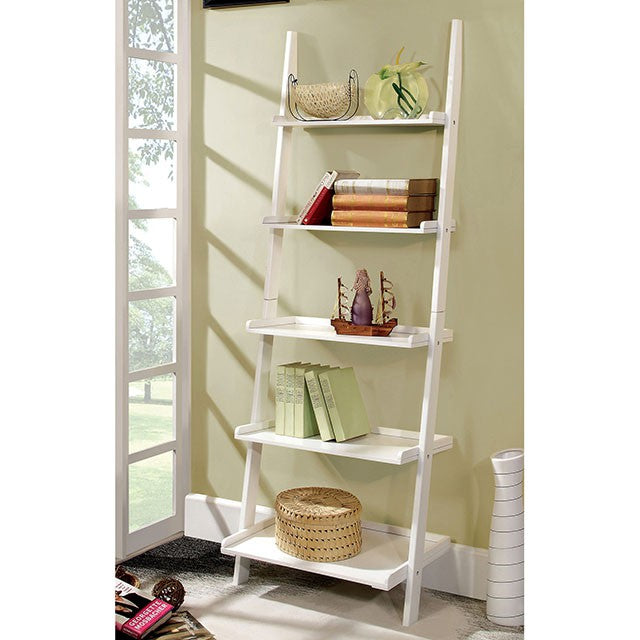 Sion White Ladder Shelf - Marjories Furniture (Las Vegas, NV)