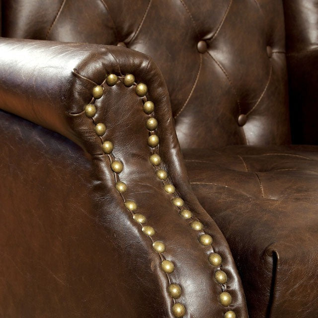 VAUGH Rustic Brown Accent Chair - Marjories Furniture (Las Vegas, NV)