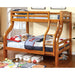 SOLPINE Gray & Oak Twin/Full Bunk Bed - Marjories Furniture (Las Vegas, NV)