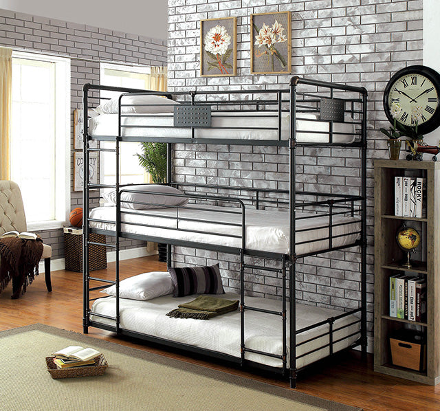 Olga I Antique Black Full/Full Bunk Bed - Marjories Furniture (Las Vegas, NV)
