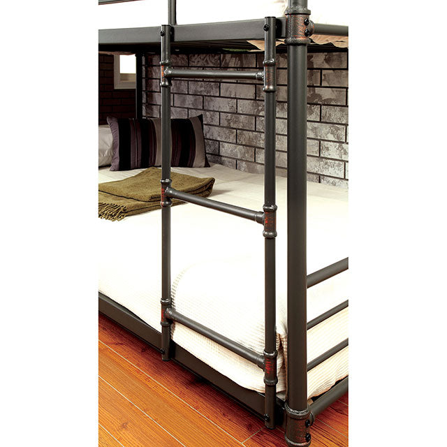 Olga I Antique Black Full/Full Bunk Bed - Marjories Furniture (Las Vegas, NV)