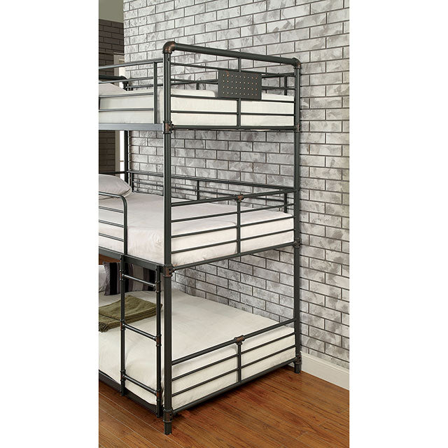 Olga I Antique Black Full/Full Bunk Bed - Marjories Furniture (Las Vegas, NV)