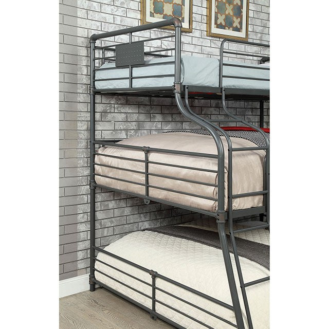 Olga III Sand Black Twin/Full/Queen Bunk Bed - Marjories Furniture (Las Vegas, NV)